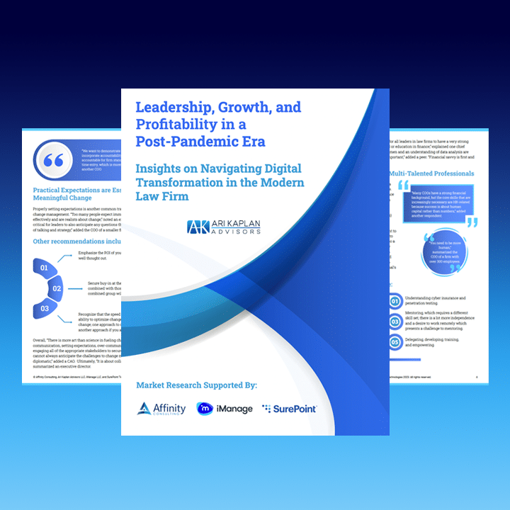 New Report Shares Insights from Law Firm Leaders on Growth, Profitability, and Navigating Digital Transformation